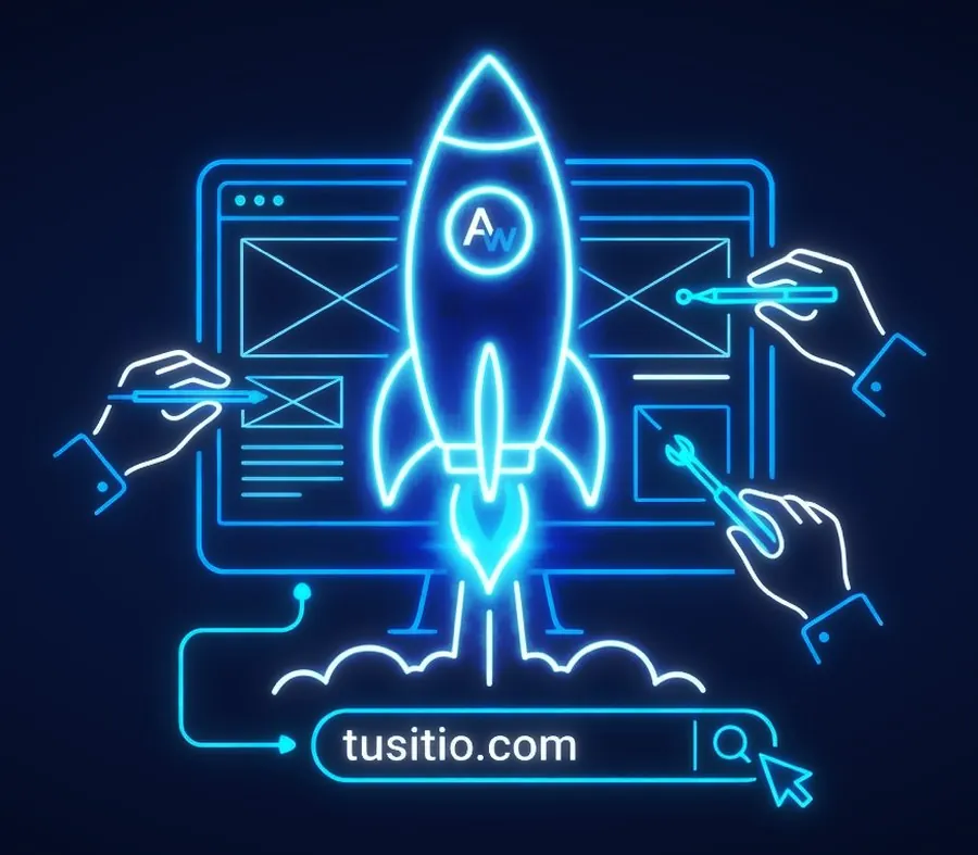 Ilustración del lanzamiento de tu sitio web en tu dominio